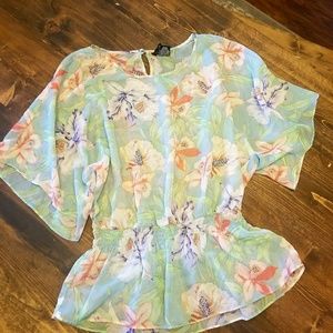 Floral silk top